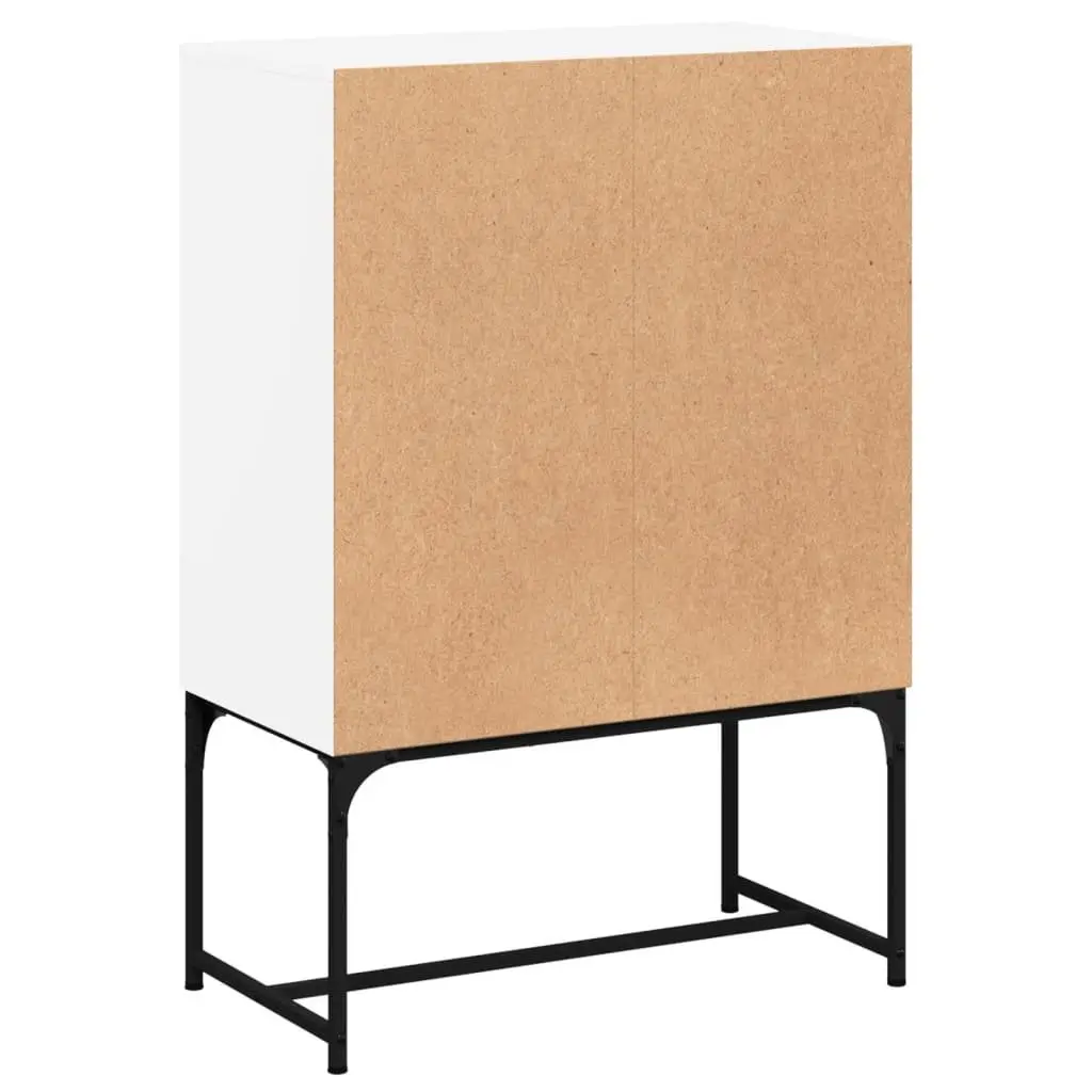 Side Cabinet with Glass Doors White Storage Furniture Buffet Sideboard Display