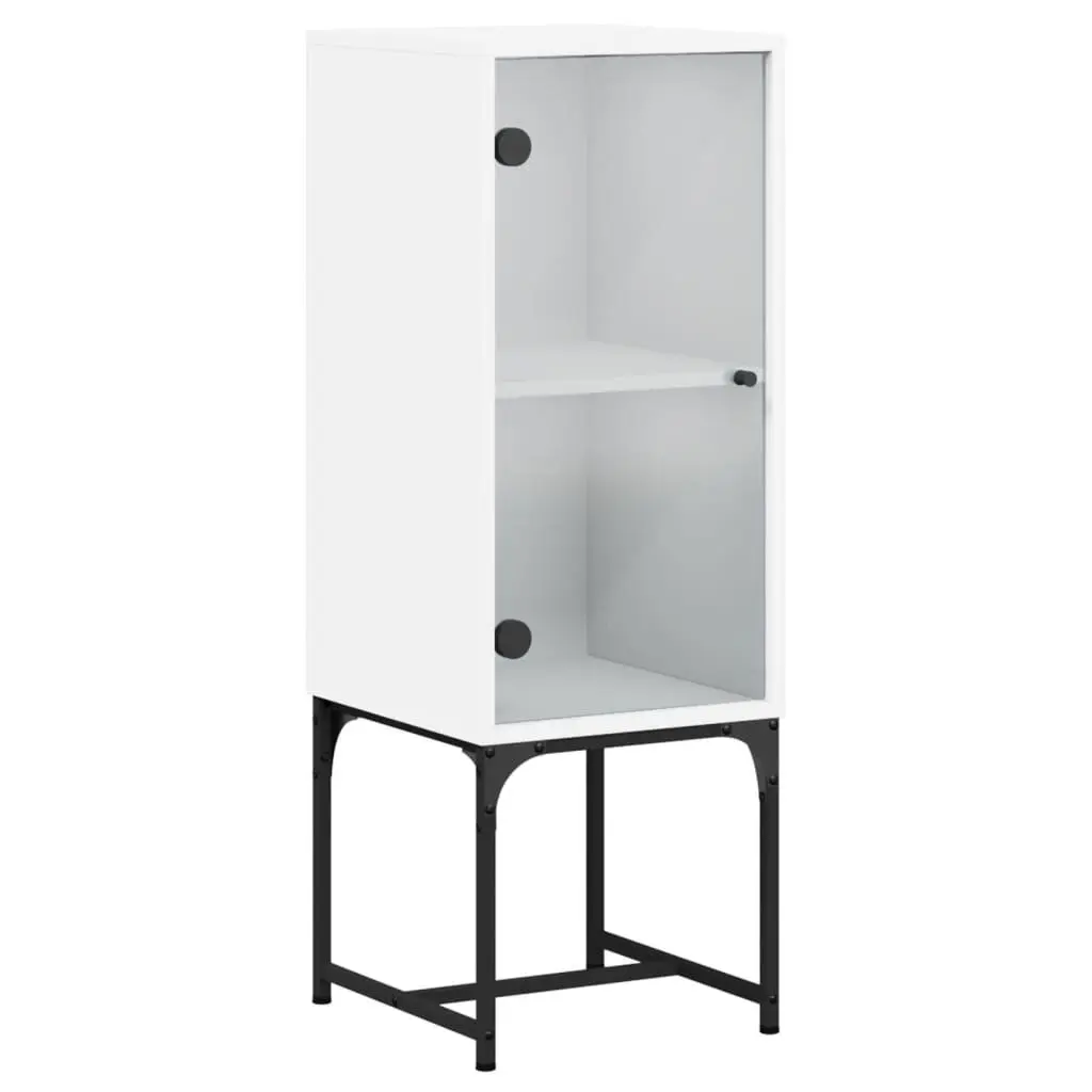 Side Cabinet Storage Cupboard 35W x 37D x 100H cm White