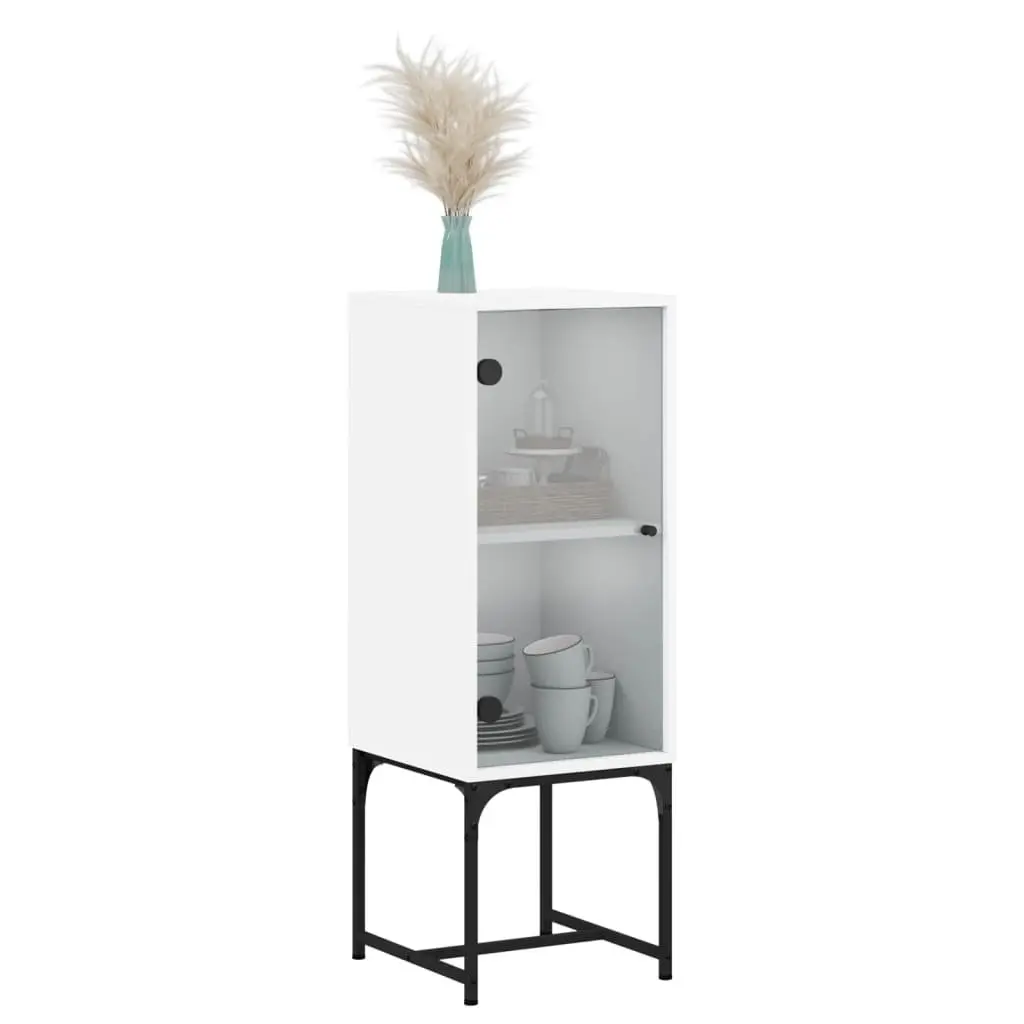 Side Cabinet Storage Cupboard 35W x 37D x 100H cm White