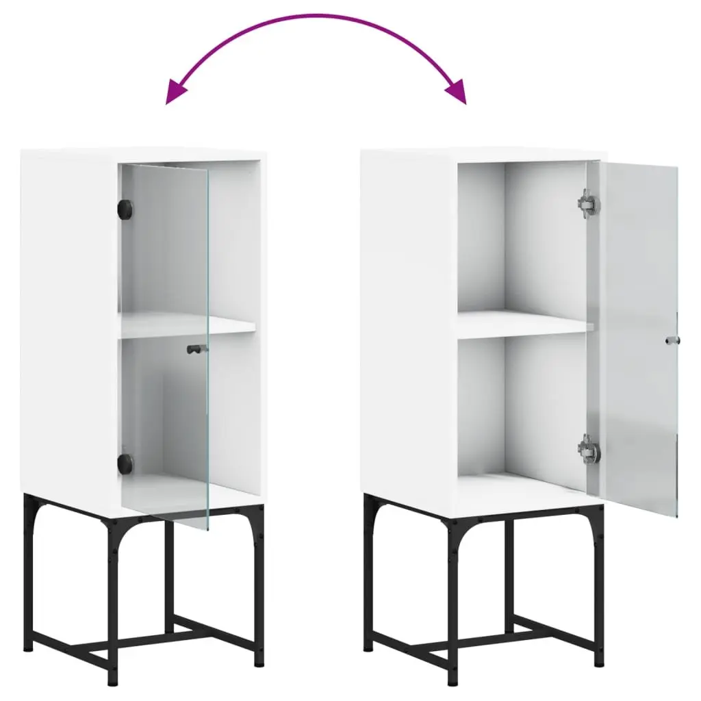 Side Cabinet Storage Cupboard 35W x 37D x 100H cm White