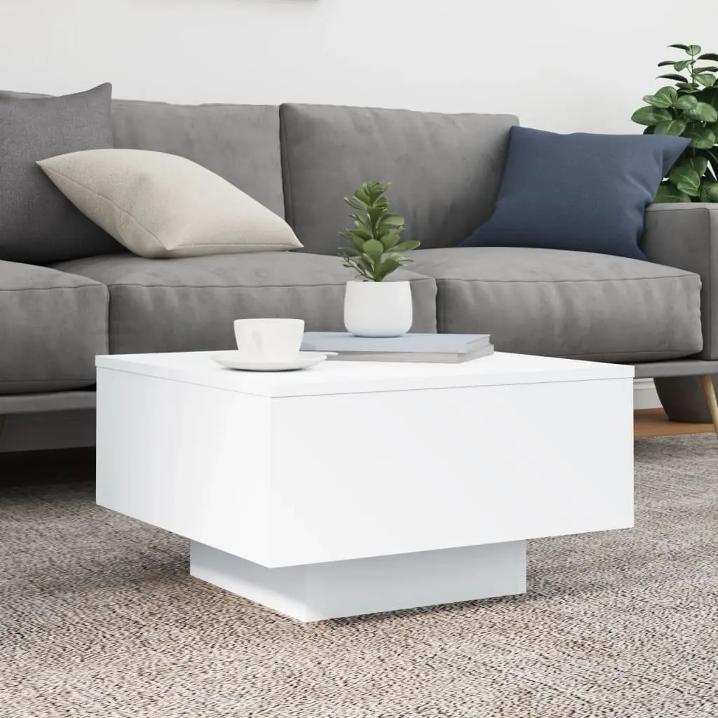 Coffee Table Modern Living Room Accent Side Table 55 x 55 x 31 cm White