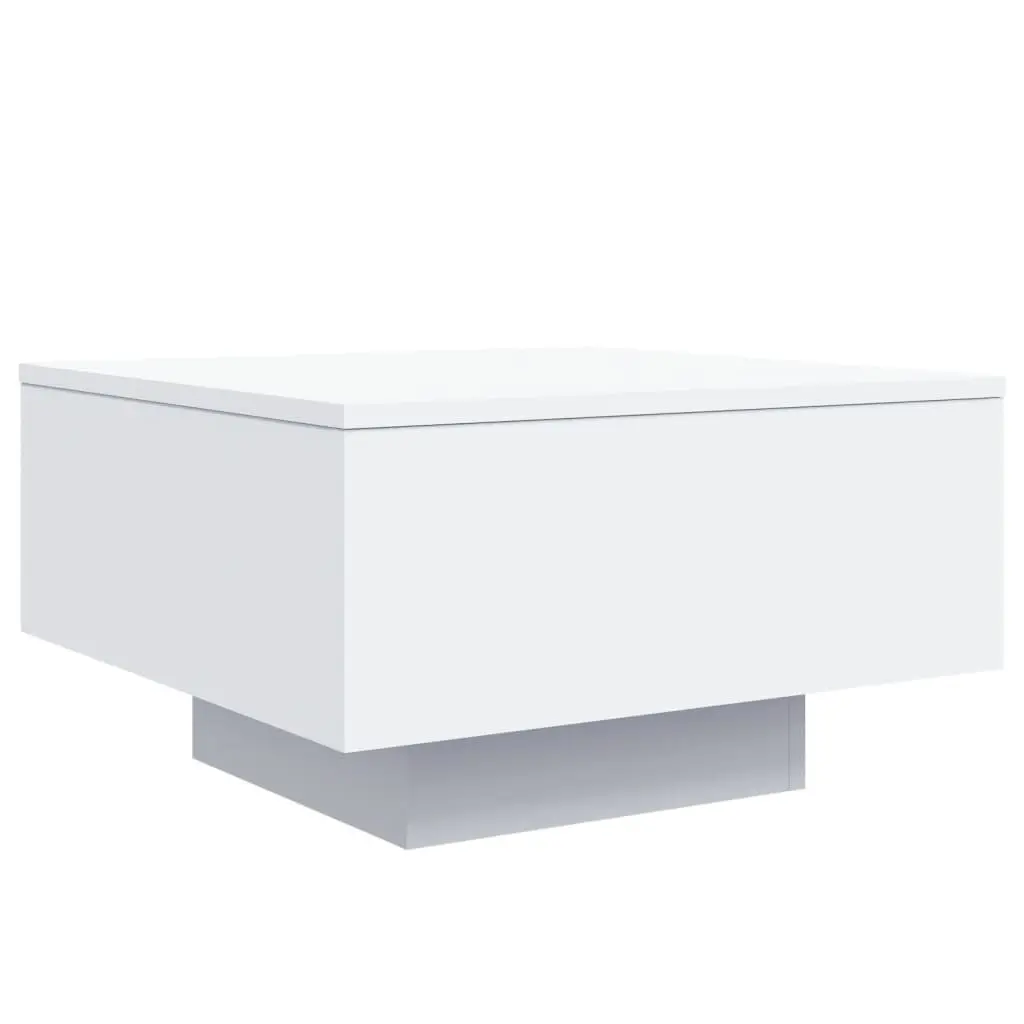 White Coffee Table with Customizable LED Lights