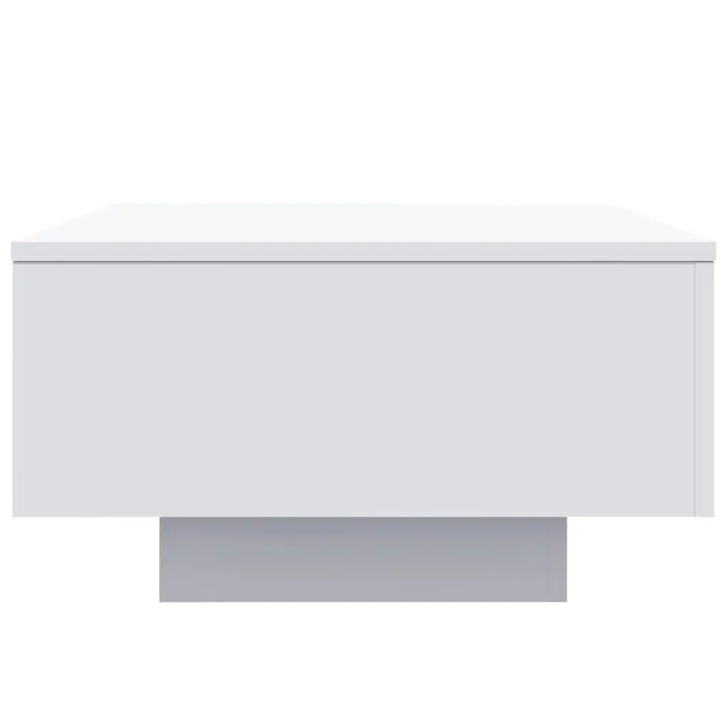 White Coffee Table with Customizable LED Lights