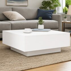 Warm White Coffee Table Offering Practicality and Style 80x80x31cm