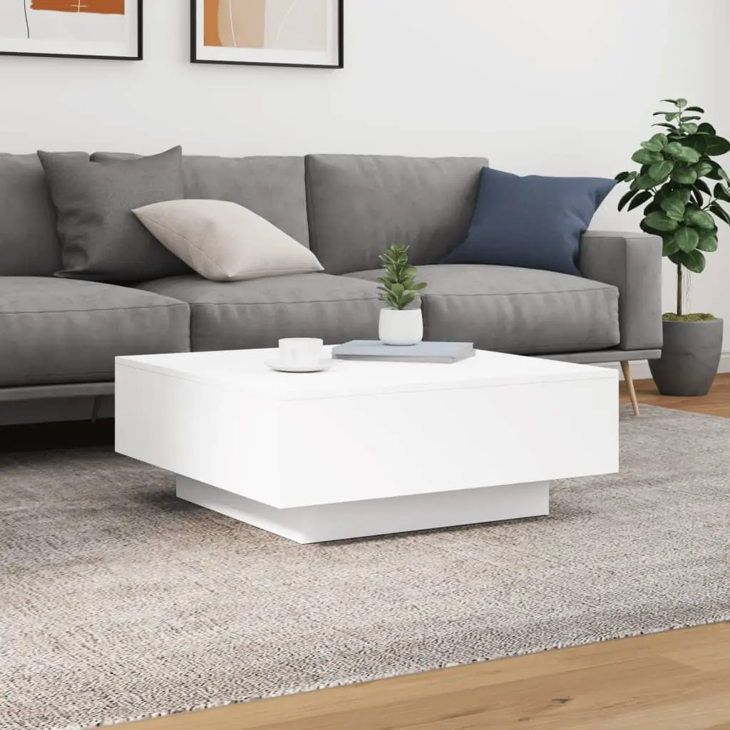Coffee Table Modern Living Room Accent 80x80x31cm White