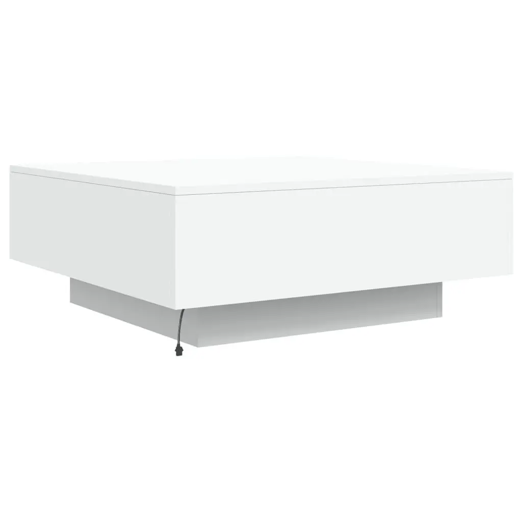 Coffee Table with RGB LED Lighting in White