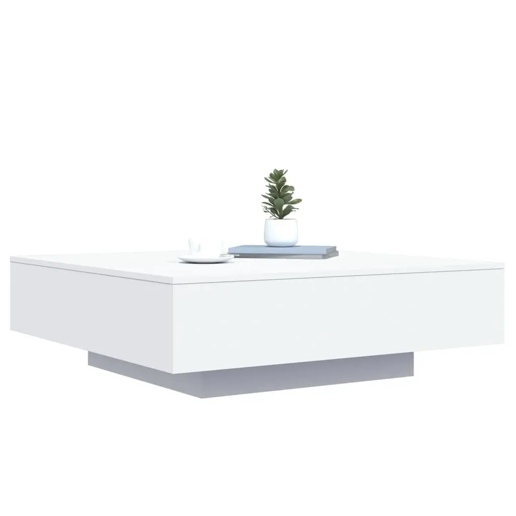Coffee Table RGB LED Lights Adjustable White 100 x 100 x 31 cm