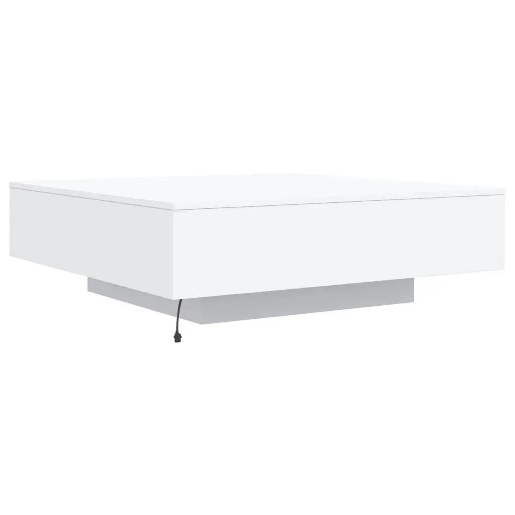 Coffee Table RGB LED Lights Adjustable White 100 x 100 x 31 cm