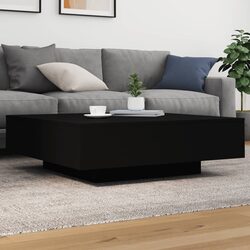Reliable Black Coffee Table with Integrated LED Lights