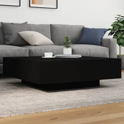 Reliable Black Coffee Table with Integrated LED Lights