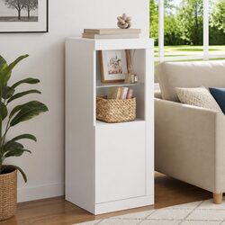White Sideboard Cabinet with RGB LED Lights Storage Buffet Display Organiser