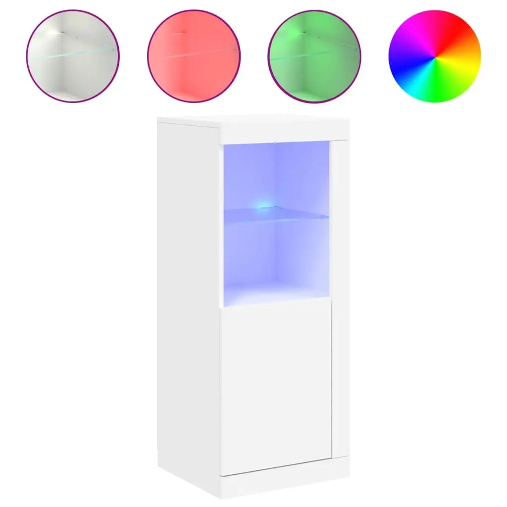 Sideboard Cabinet Storage Buffet Organiser 41 x 37 x 100 cm White with RGB LED Lights