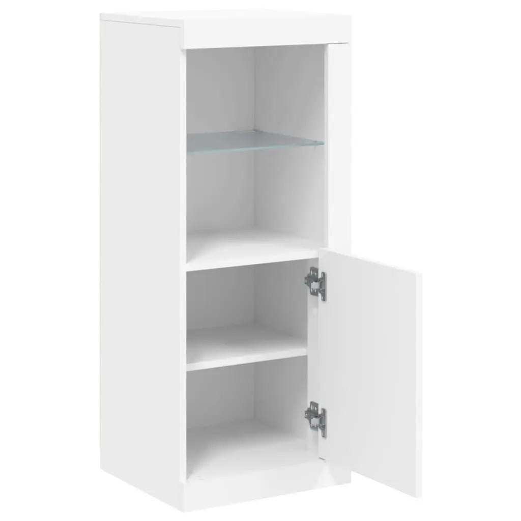 Sideboard Cabinet Storage Buffet Organiser 41 x 37 x 100 cm White with RGB LED Lights