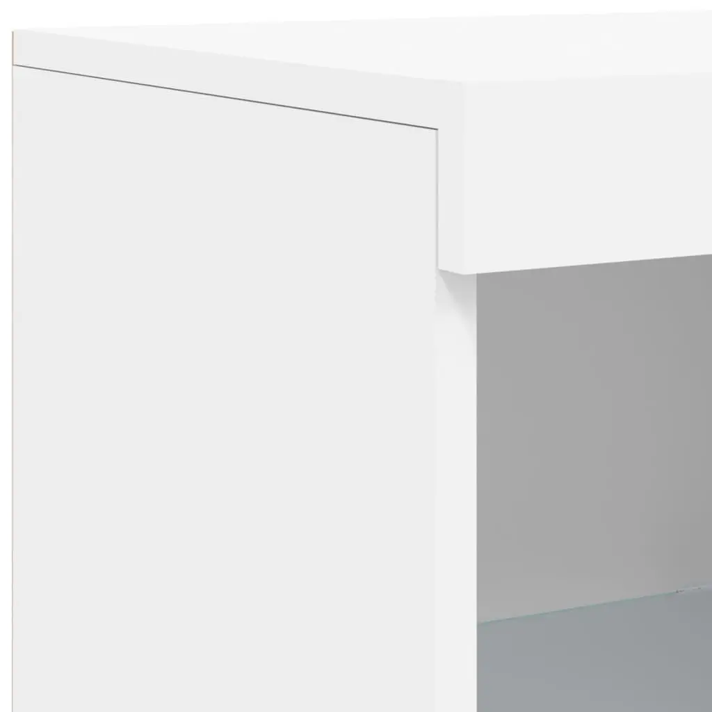 Sideboard Cabinet Storage Buffet Organiser 41 x 37 x 100 cm White with RGB LED Lights