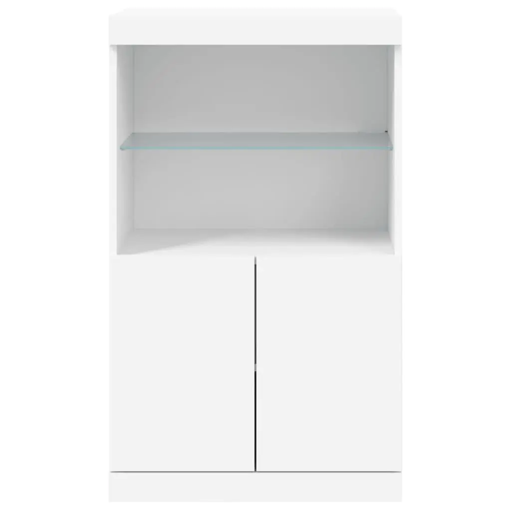 Sideboard RGB LED Lights Storage Cabinet White 60.5W x 37D x 100H cm