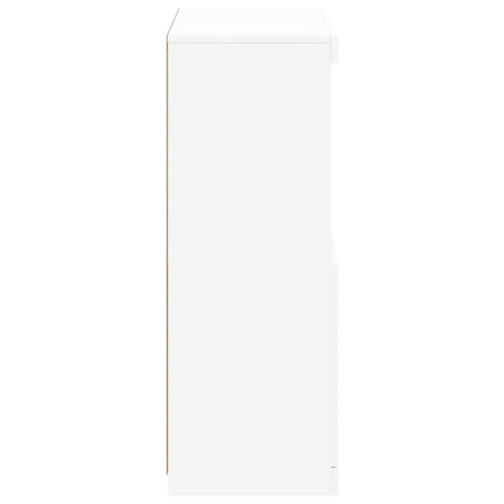 Sideboard RGB LED Lights Storage Cabinet White 60.5W x 37D x 100H cm