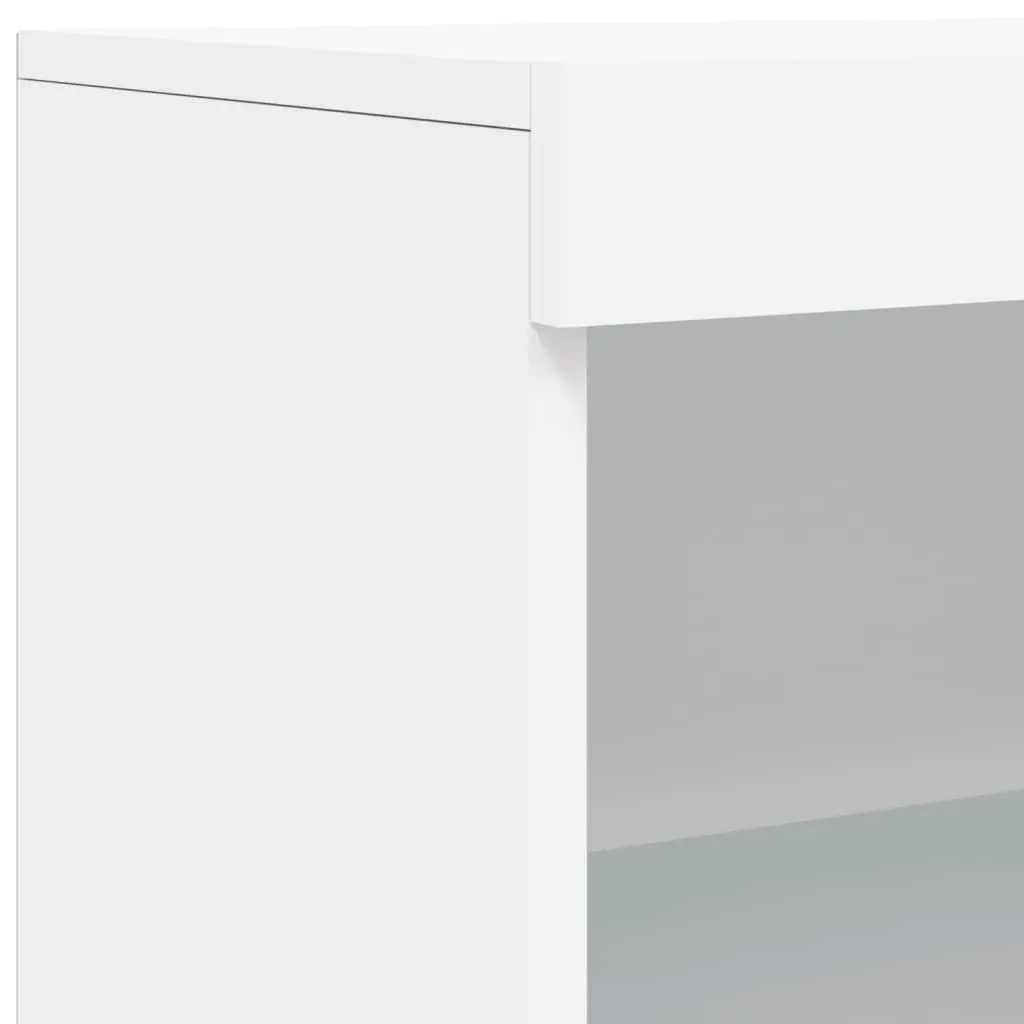 Sideboard RGB LED Lights Storage Cabinet White 60.5W x 37D x 100H cm