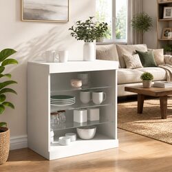 Value-Driven White Sideboard with Adjustable RGB Lighting