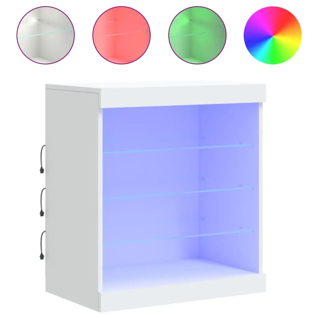 Sideboard Cabinet Storage Buffet RGB LED Lights 60.5x37x67cm White