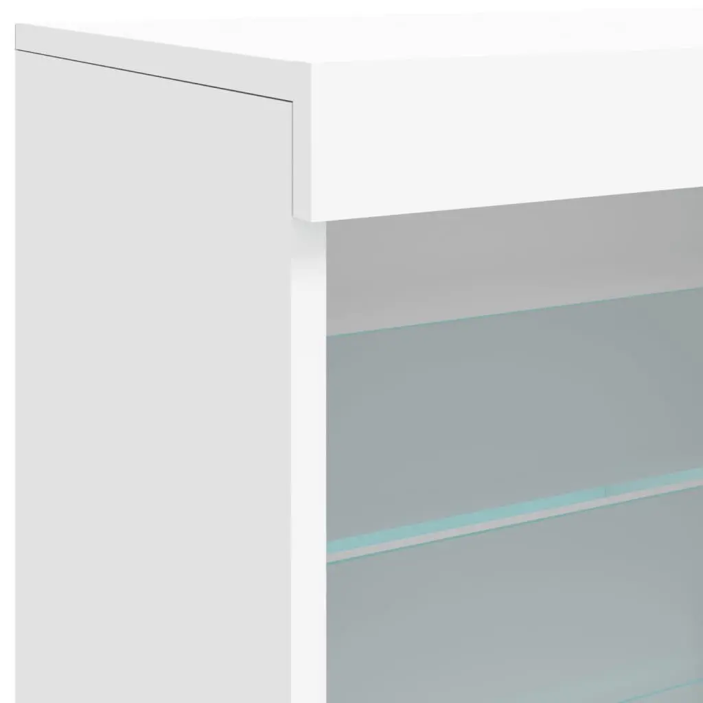 Sideboard Cabinet Storage Buffet RGB LED Lights 60.5x37x67cm White