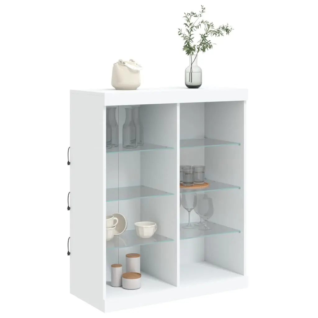 Sideboard RGB LED Lights Storage Cabinet 81x37x100cm White