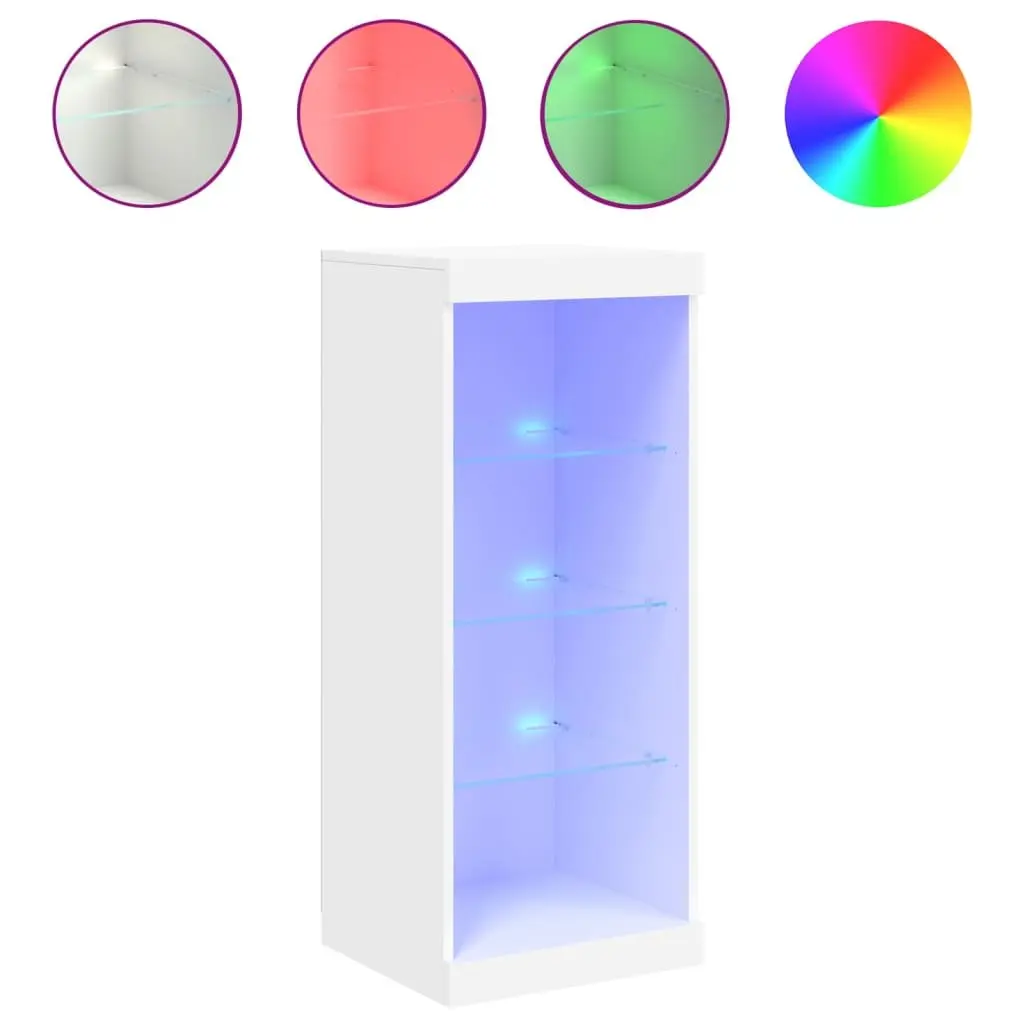 Sideboard Storage Cabinet RGB LED Lights Modern 41 x 37 x 100 cm White