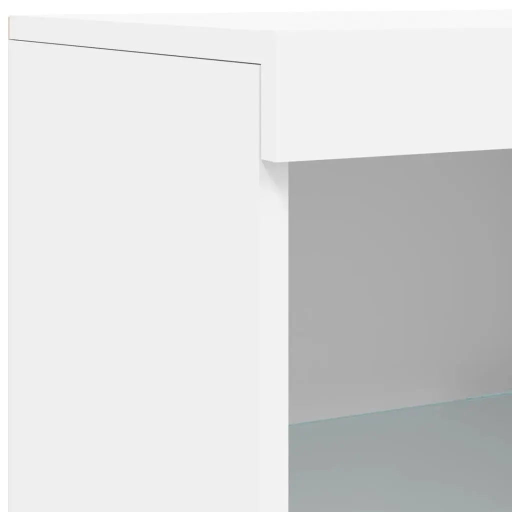 Sideboard Storage Cabinet RGB LED Lights Modern 41 x 37 x 100 cm White