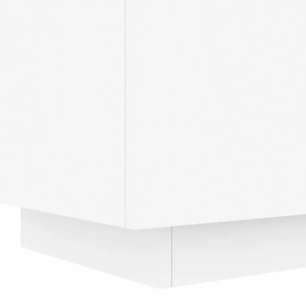 Bedside Cabinet with RGB LED Lights 2 Piece Set White Storage Nightstand