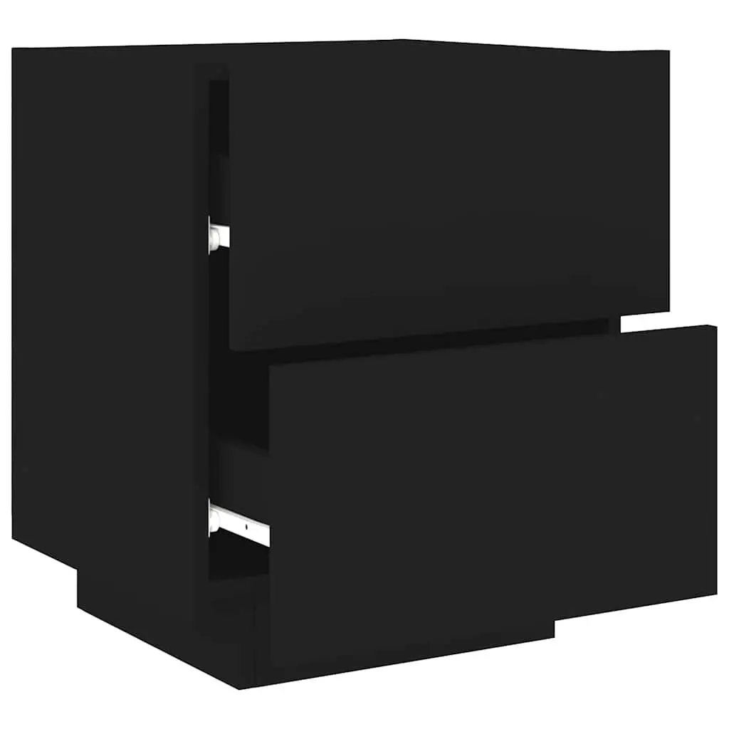 Black Bedside Cabinet with LED Lights