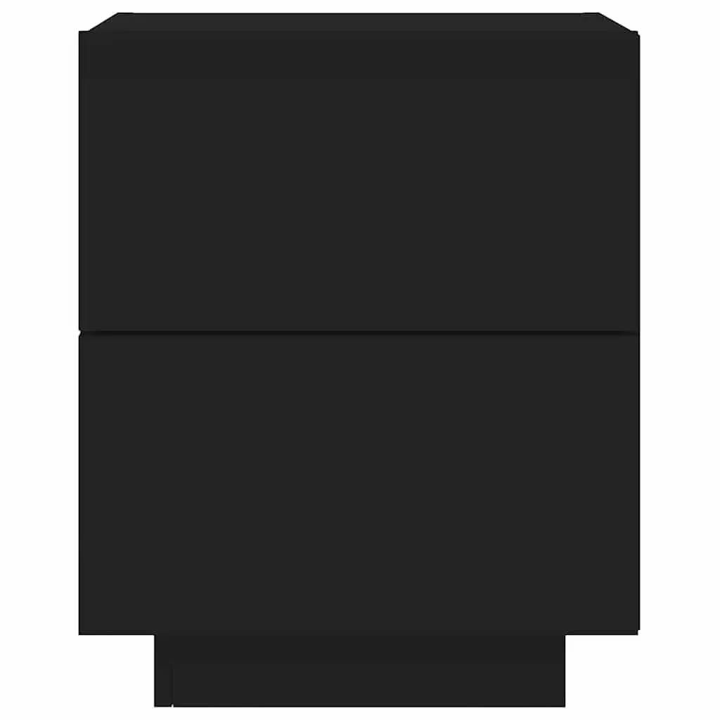 Black Bedside Cabinet with LED Lights