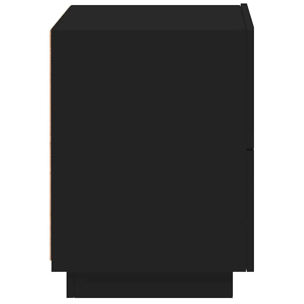 Black Bedside Cabinet with LED Lights