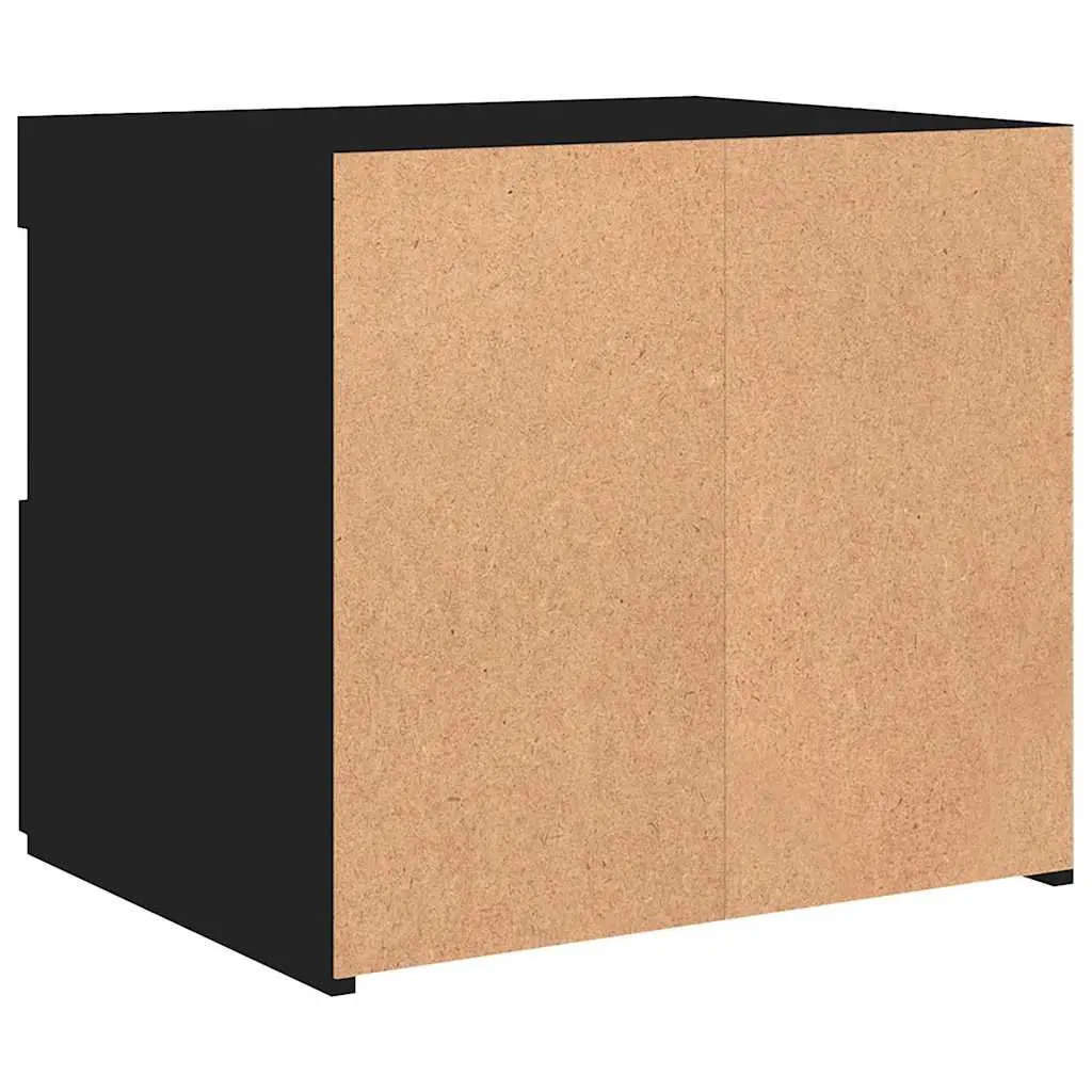 Bedside Cabinet with RGB LED Lights Black Modern Bedroom Side Table Storage