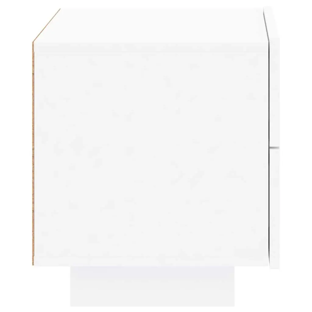 Bedside Cabinet with RGB LED Lights Storage Table White 70x36x40.5cm