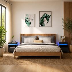 Reliable Bedside Cabinets with LED Lights and Storage