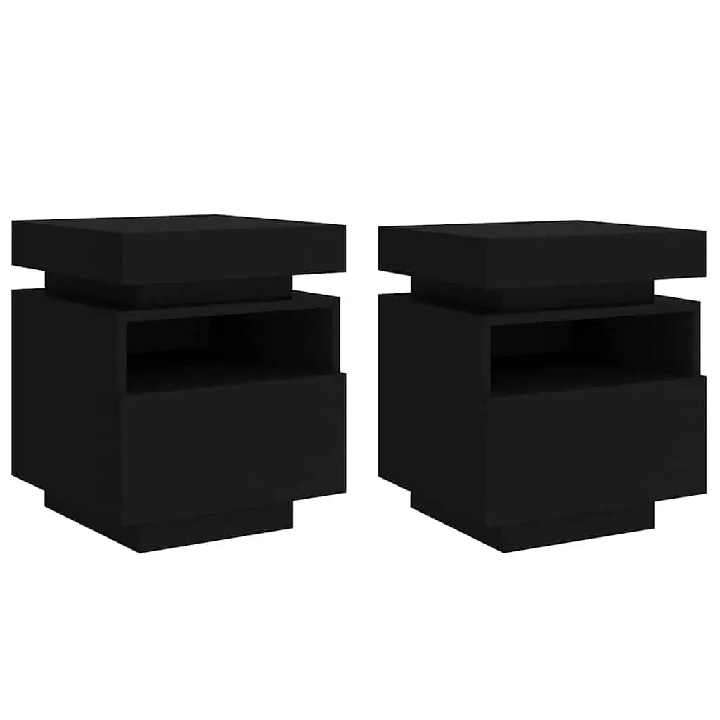 Bedside Cabinets with LED Lights and Storage