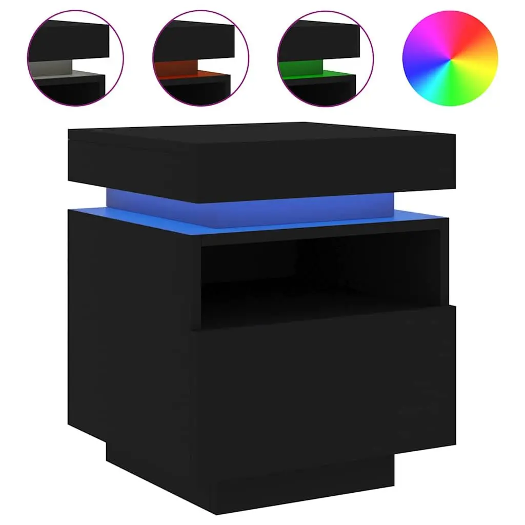 Bedside Cabinets with LED Lights and Storage
