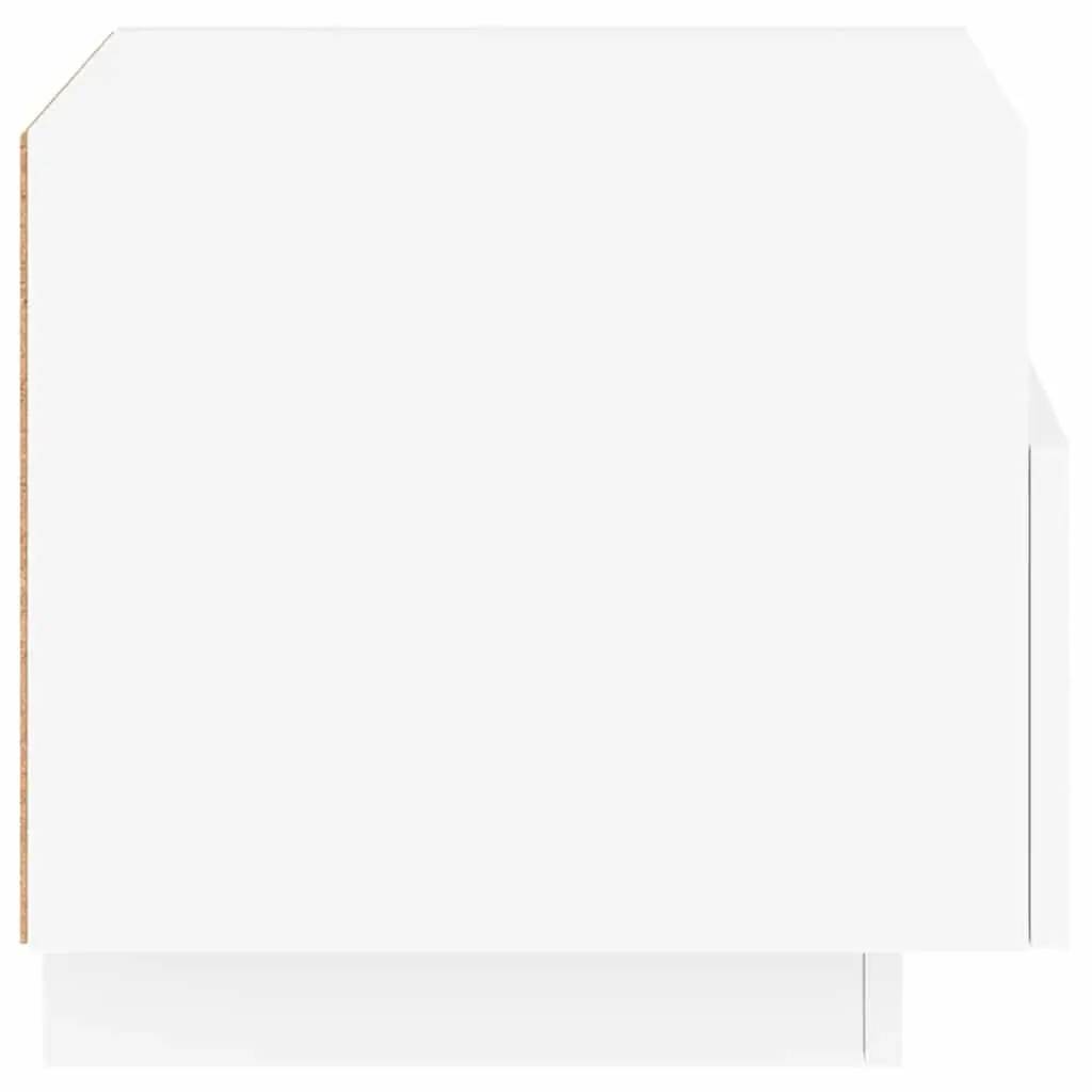 Bedside Table with RGB LED Lights Storage Cabinet White 40x39x37 cm Set of 2