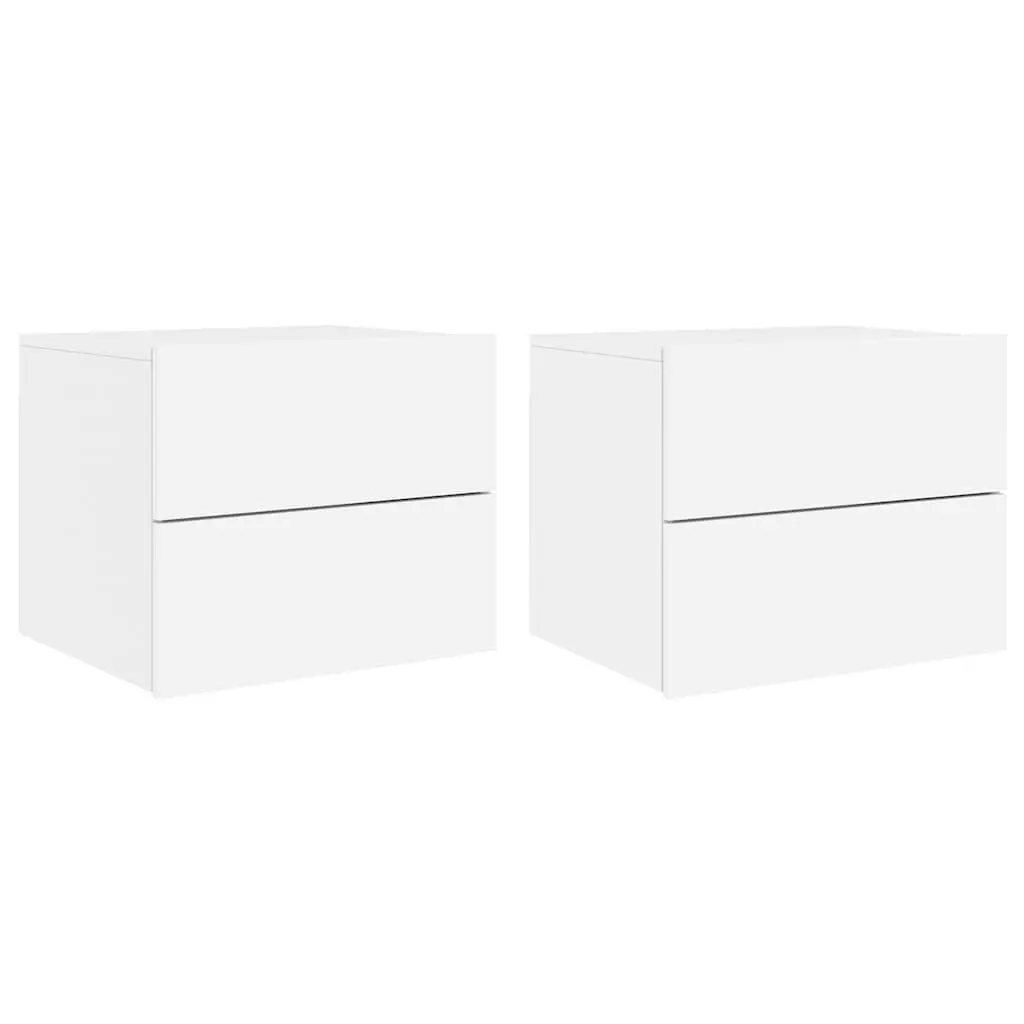 Wall-Mounted Bedside Cabinets with RGB LED Lights