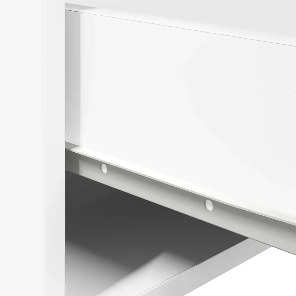Wall-mounted Bedside Cabinet with RGB LED Lights White Floating Storage Unit