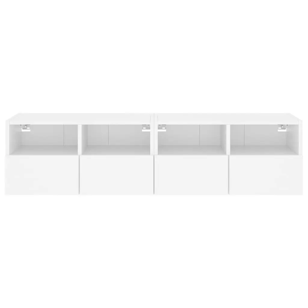Floating Storage Unit for TV Wall 60x30x30cm White with Door and Shelves