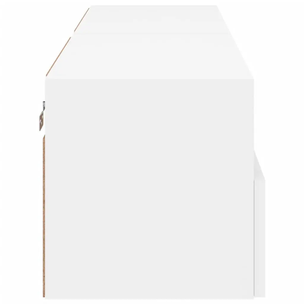 Floating Storage Unit for TV Wall 60x30x30cm White with Door and Shelves