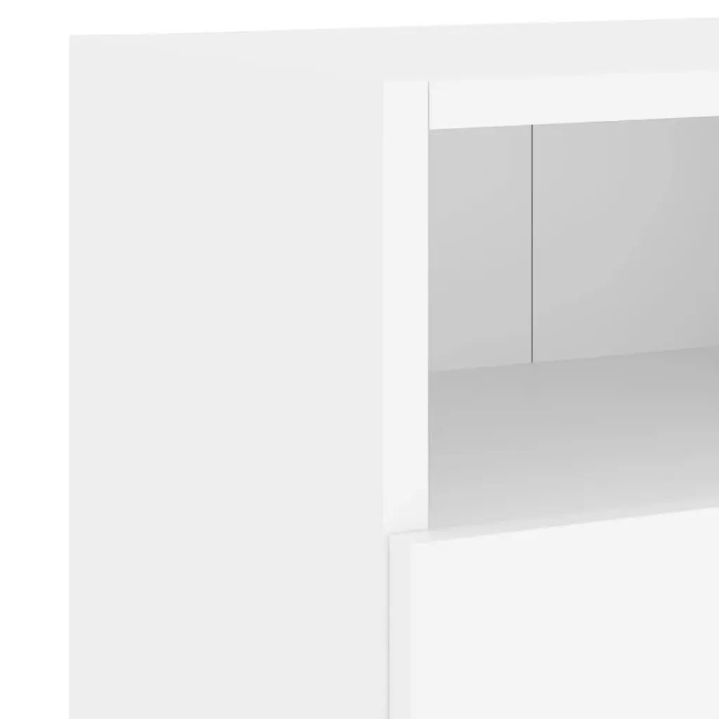 Floating Storage Unit for TV Wall 60x30x30cm White with Door and Shelves