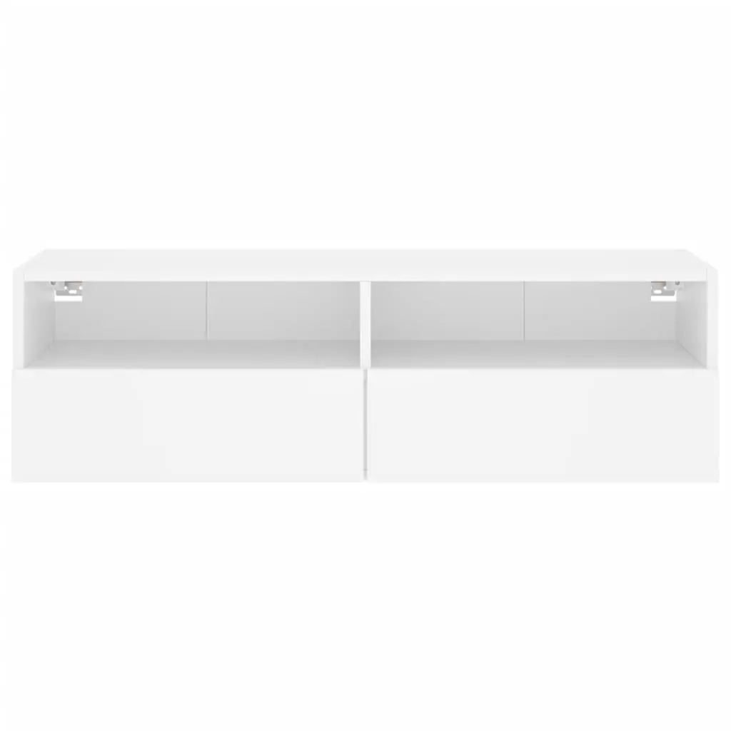 TV Wall Cabinet White Floating Media Unit Storage Shelves 100cm
