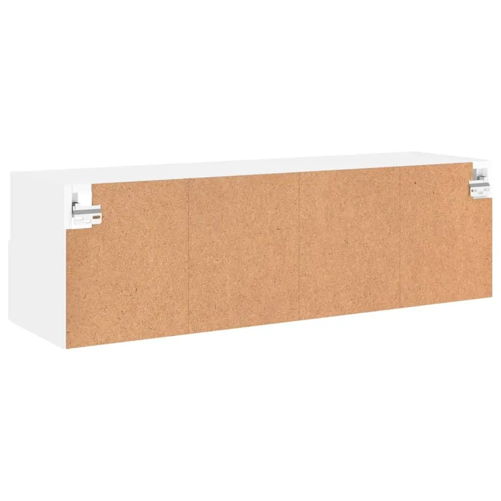 TV Wall Cabinet White Floating Media Unit Storage Shelves 100cm