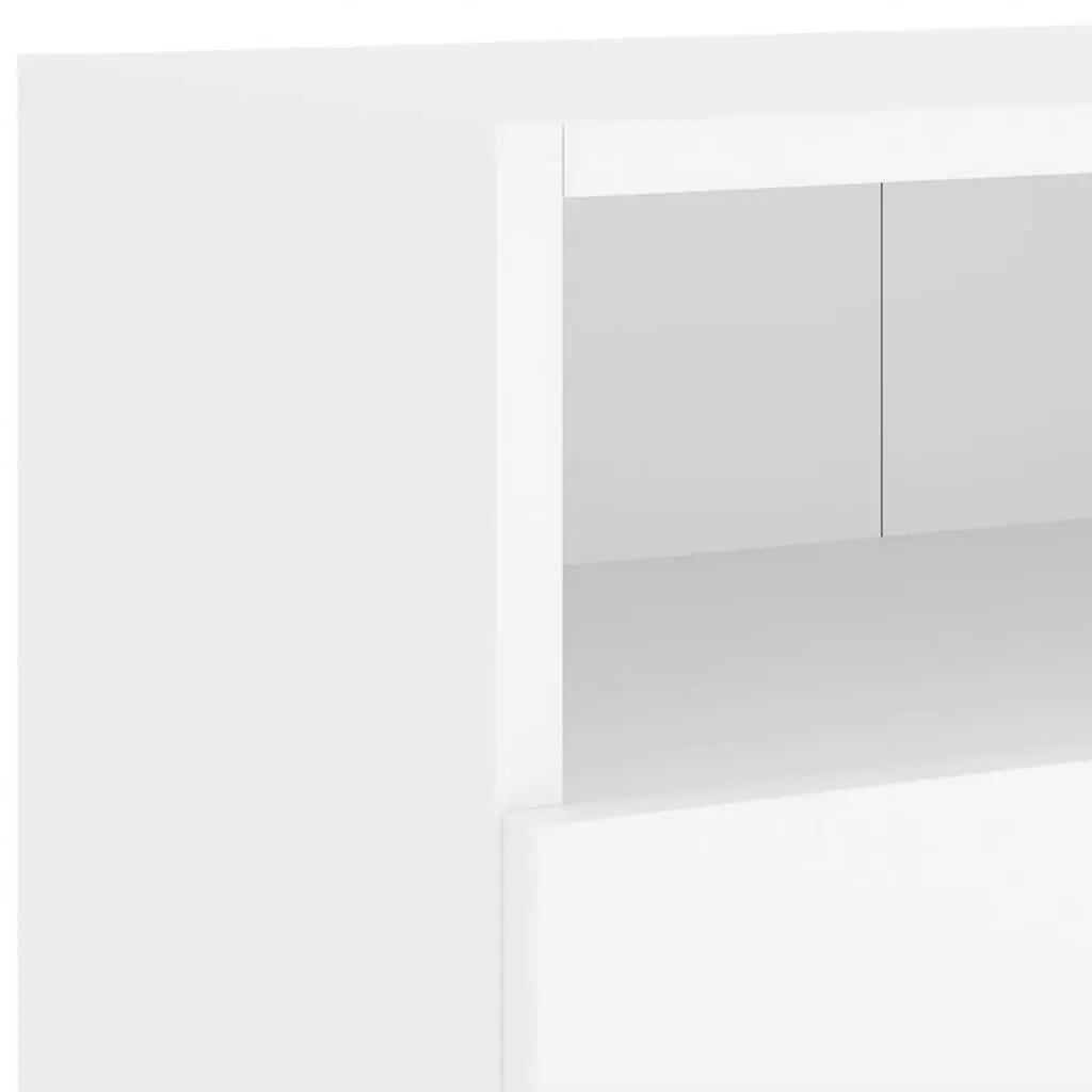 TV Wall Cabinets 2pcs White Floating Media Storage Unit Shelves Compartments