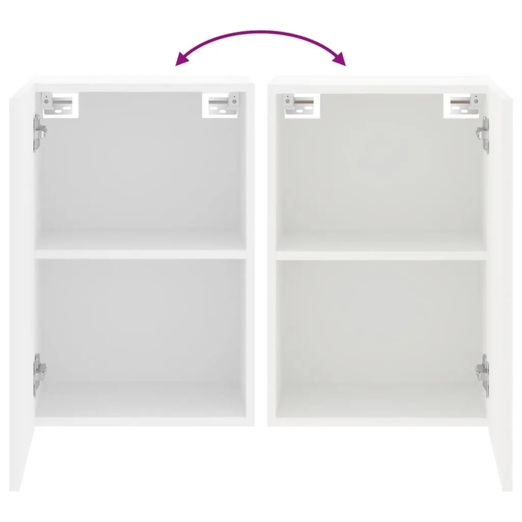 Floating Wall Cabinets in White—2pcs Set