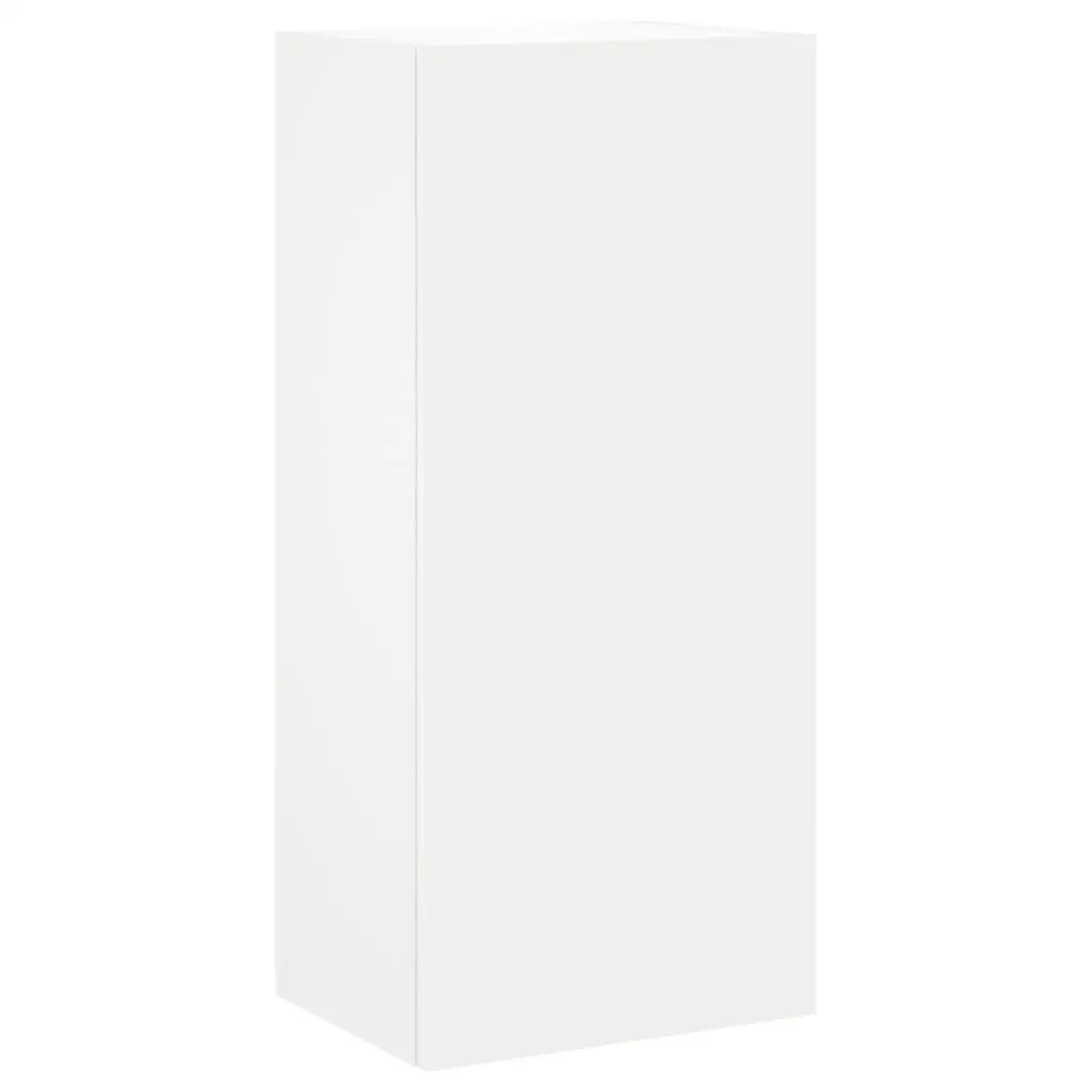 TV Wall Cabinet White Floating Media Unit Wall-Mounted Storage 40.5W x 30D x 90H cm