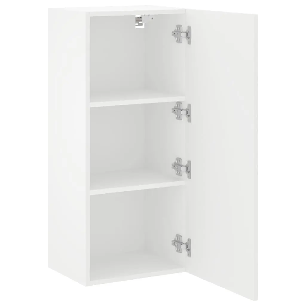 TV Wall Cabinet White Floating Media Unit Wall-Mounted Storage 40.5W x 30D x 90H cm