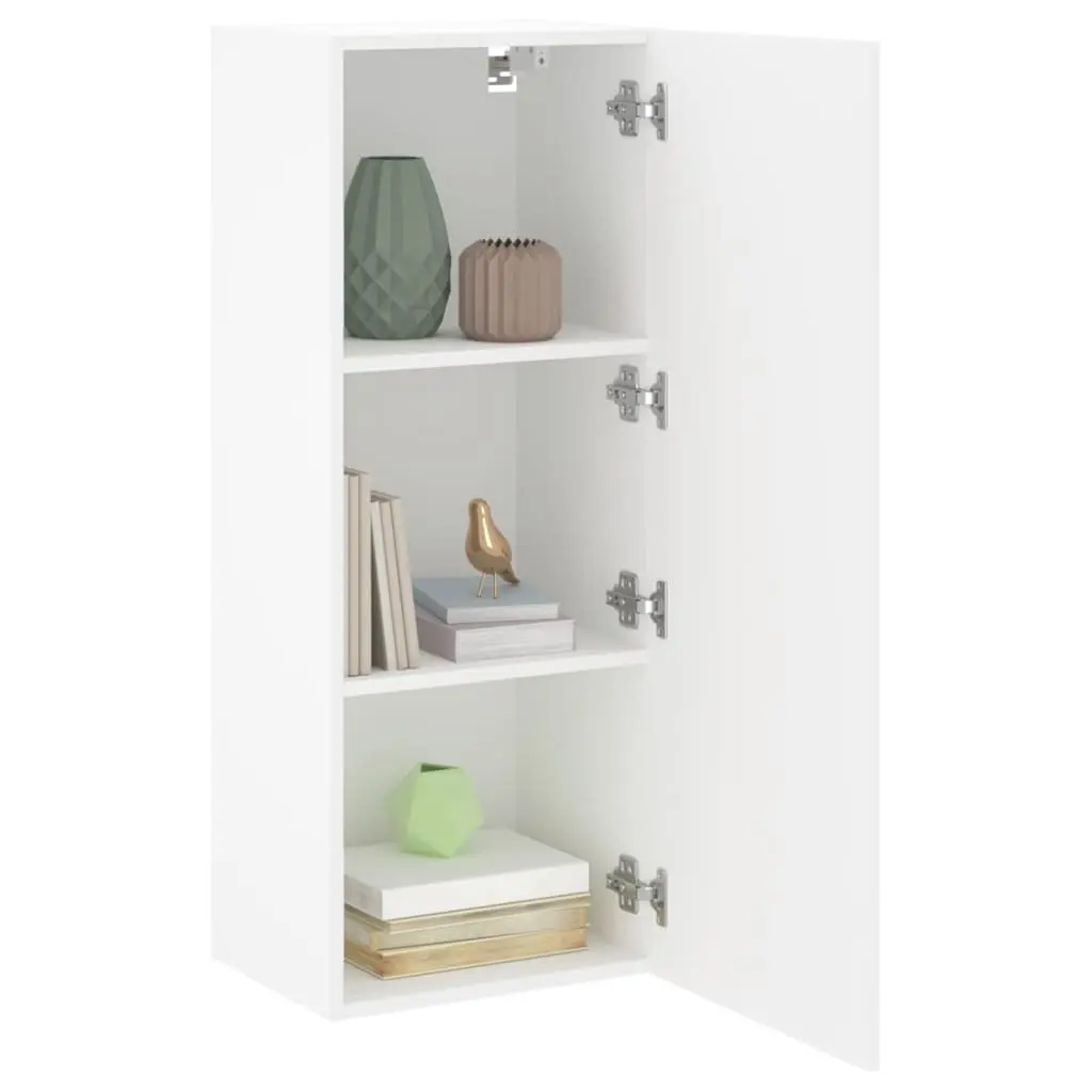 TV Wall Cabinet Storage Organizer Wall-Mounted 40.5 x 30 x 102 cm White