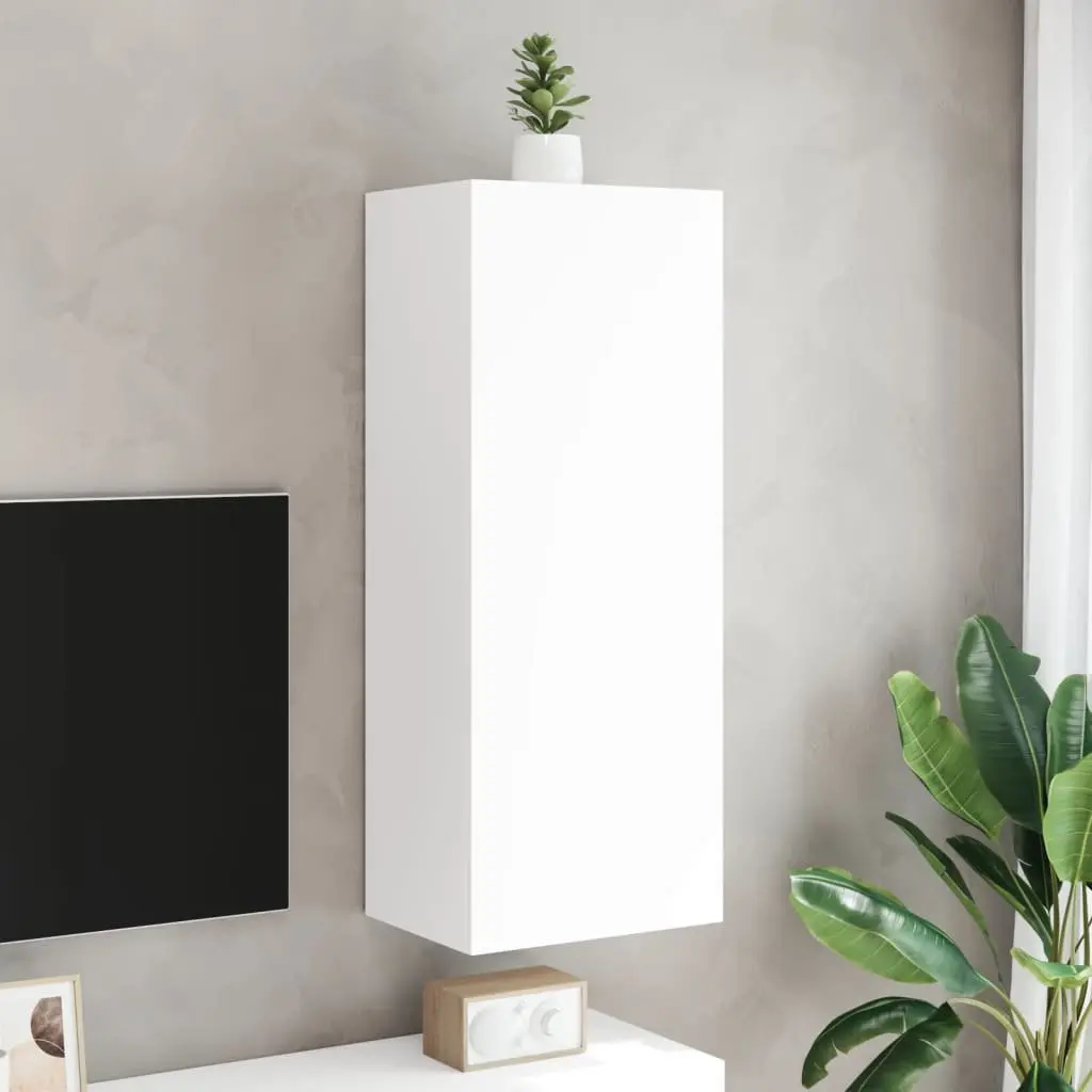 TV Wall Cabinet Storage Organizer Wall-Mounted 40.5 x 30 x 102 cm White